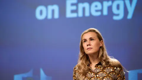 HANDOUT - 13 October 2021, Belgium, Brussels: Kadri Simson, European Commissioner for Energy, speaks during a press conference on the Communication on Energy Prices, following the weekly meeting of the EU Commission. Photo: Jennifer Jacquemart/European Commission/dpa - ATTENTION: editorial use only and only if the credit mentioned above is referenced in full