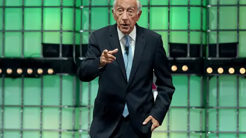 04 November 2021, Portugal, Lisbon: Portuguese President Marcelo Rebelo de Sousa speaks on the last day of the Web Summit. Photo: Pedro Fiuza/ZUMA Press Wire/dpa.