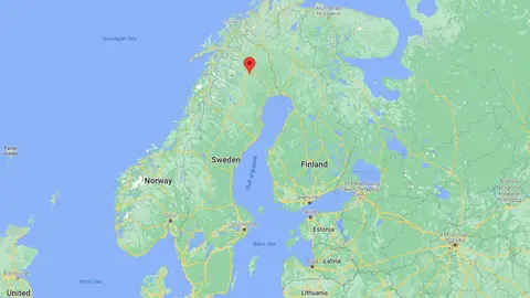 The Gallivare municipality, in Northern Sweden. Image: Google Maps.