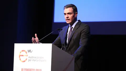 11/24/2021. The President of the Government, Pedro Sánchez, during his speech at the event 'Multinationals for the brand Spain'. Photo: La Moncloa.