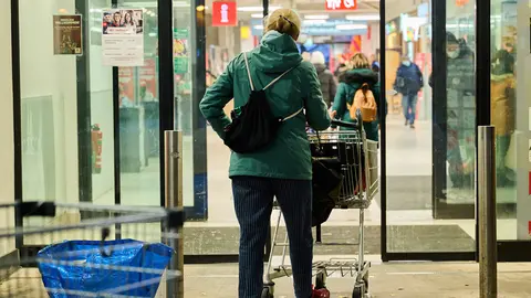 A woman heads into a Berlin supermarket on Monday. The annual rate of eurozone inflation climbed to its highest point ever in November, at 4.9 per cent, driven largely by surging energy prices, the EU statistical office Eurostat said on Tuesday. Photo: Annette Riedl/dpa.