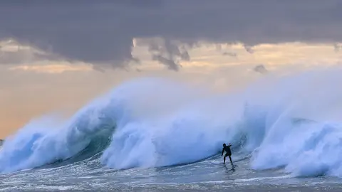 FILED - FILE picture of a person surfing in Sydney, Australia. Photo: Bianca De Marchi/AAP/dpa.
