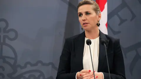 FILED - Danish Prime Minister Mette Frederiksen speaks at a Nordic Council press conference in Copenhagen in this file shot from November 3, 2021. Photo: Steffen Trumpf/dpa.