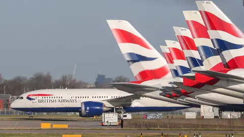 FILED - British Airways planes at Heathrow Airport. Photo: Steve Parsons/PA Wire/dpa.