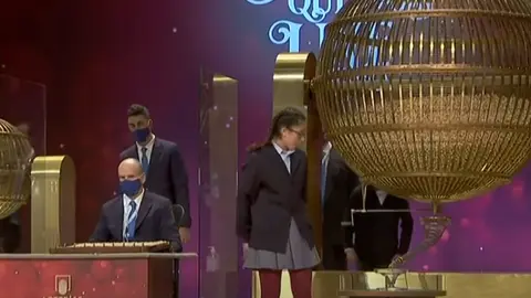 A moment of the 2020 Christmas Lottery draw. Image: Youtube screenshot.