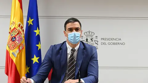 Spanish Prime Minister Pedro Sanchez, speaking by videoconference with Spanish troops deployed abroad on Christmas Eve. Photo: La Moncloa/file photo.
