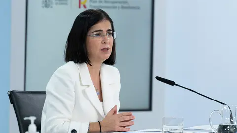 Minister of Health Carolina Darias speaks at a press conference after the meeting of the Council of Ministers. Photo: La Moncloa.