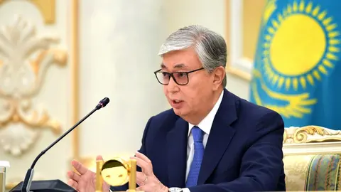 FILED - Kazakhstan's President-elect Kassym-Jomart Tokayev speaks during a press conference after the Kazakh presidential elections. Photo: -/Kazakh Presidency/dpa - ATTENTION: editorial use only and only if the credit mentioned above is referenced in full.