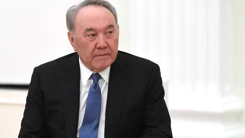 FILED - 10 March 2020, Russia, Moscow: Nursultan Nazarbayev, former President of Kazakhstan and Chairman of the Kazakh Security Council, attends a meeting with Russian President Vladimir Putin (not pictured). Nazarbayev, who ruled Kazakhstan for over 30 years before stepping aside in 2019, has announced that he will retire from politics entirely after bloody unrest rocked the country's establishment. Photo: -/Kremlin/dpa - ATTENTION: editorial use only and only if the credit mentioned above is referenced in full.