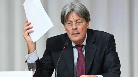 20 January 2022, Bavaria, Munich: Ulrich Wastl of law firm Westpfahl Spilker Wastl (WSW) speaks during a press conference on a report on child sex abuse in the Archdiocese of Munich-Freising. Photo: Sven Hoppe/dpa POOL/dpa.
