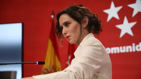 18 January 2022, Spain, Madrid: Isabel Diaz Ayuso, President of the Community of Madrid, speaks during a press conference. The popular regional leader of the capital region of Madrid accused her party leadership under PP leader Casado of "fabricating" allegations of corruption to "destroy" her. Photo: Ricardo Rubio/EUROPA PRESS/dpa