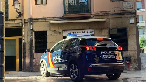 A national police car parked in a pedestrian zone. Photo: @Police/Twitter.