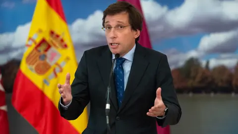 22 February 2022, Spain, Madrid: The mayor of Madrid Jose Luis Martinez-Almeida speaks at a press conference to announce his resignation as national spokesman of the People's Party (PP) in the Madrid City Council. Photo: Gustavo Valiente/EUROPA PRESS/dpa.