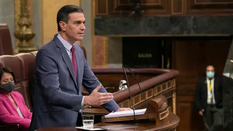 02.03.2022 Pedro Sanchez
Prime Minister Pedro Sanchez, before the plenary session of the Congress of Deputies, to report on the situation in Ukraine. Photo: Eva Ercolanese.