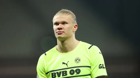 FILED - 18 January 2022, Hamburg: Borussia Dortmund's Erling Haaland is pictured after the German DFB Cup soccer match between FC St. Pauli and Borussia Dortmund at Millerntor Stadium. The future of Haaland could be decided on Friday with a host of top European clubs vying for his signature, the Spanish radio station Cadena Ser has reported. Photo: Christian Charisius/dpa.