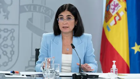 08/11/2021. Minister of Health Carolina Darias speaks at a press conference after the meeting of the Council of Ministers. Photo: La Moncloa.