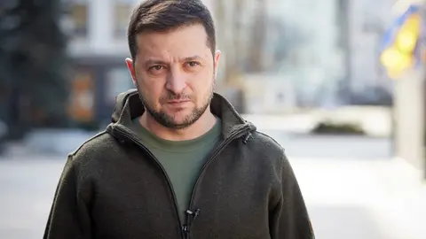 11 March 2022, Ukraine, Kiev: Ukrainian President Volodymyr Zelensky delivers an address to the nation, a regular task since the start of the Russian invasion. Photo: -/Ukrinform/dpa.