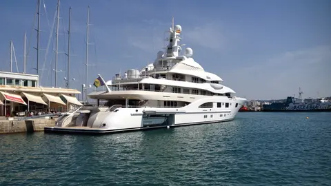 The 85.1 metre luxury mega yacht 'Valerie', in Ibiza in 2014. Photo: JanManu/Creative Commons.