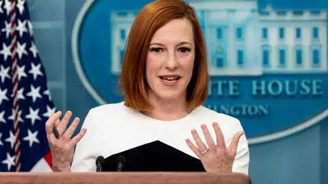 14 March 2022, US, Washington: White House press secretary Jen Psaki speaks during a press briefing at the White House. Photo: Michael Brochstein/ZUMA Press Wire/dpa.