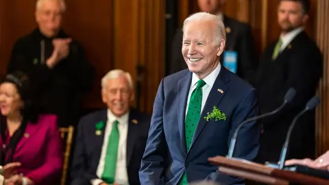 17 March 2022, US, Washington: US President Joe Biden attends the annual Friends of Ireland luncheon celebrating St Patricks Day at Capitol Hill. Photo: Adam Schultz/White House/Planet Pix via ZUMA Press Wire/dpa.