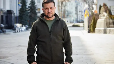 11 March 2022, Ukraine, Kiev: Ukrainian President Volodymyr Zelensky delivers an address to the nation, a regular task since the start of the Russian invasion. Photo: -/Ukrinform/dpa.