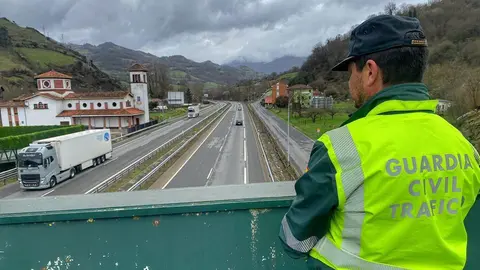 A Civil Guard police officer performs a traffic control. Photo: Twitter/@guardiacivil