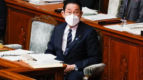17 March 2022, Japan, Tokyo: Japanese Prime Minister Fumio Kishida attends a Lower House's plenary session at the National Diet. Photo: Rodrigo Reyes Marin/ZUMA Press Wire/dpa.