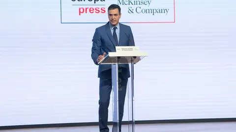 28 March 2022, Spain, Madrid: Spanish Prime Minister Pedro Sanchez speaks at the meeting of the 'Generation of Opportunities' forum. Photo: Alberto Ortega/EUROPA PRESS/dpa.