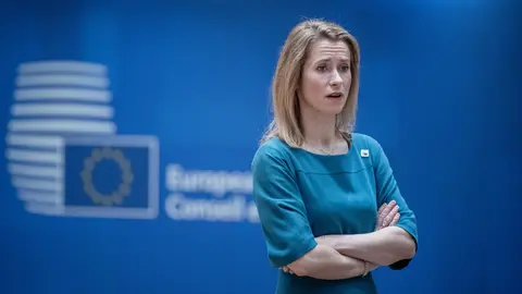 25 March 2022, Belgium, Brussels: Kaja Kallas, Prime Minister of Estonia, attends the second day of the EU Council summit. Photo: Michael Kappeler/dpa.