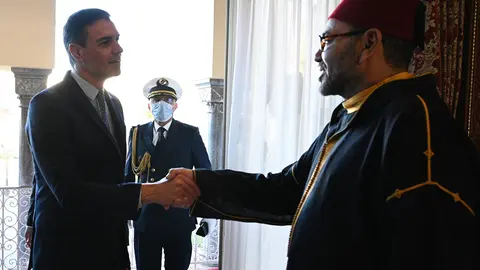 08/04/2022. Prime Minister Pedro Sánchez, has met in Rabat with the King of Morocco, Mohammed VI, with whom he held a meeting in which they discussed the new stage opened in relations between Spain and Morocco. Photo: La Moncloa.