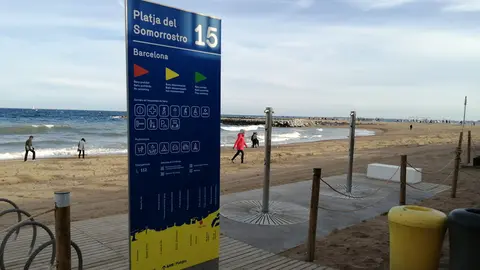 General view of Barcelona's Somorrostro beach in spring. Photo: Ⓒ The Nomad Today.