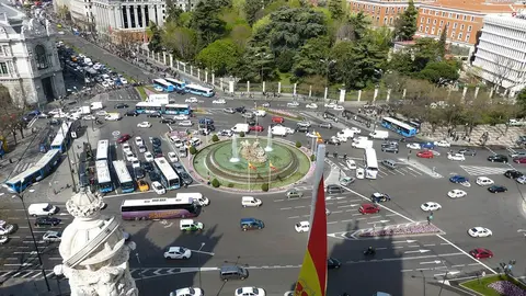 A general view of Madrid's Plaza de Cibeles from the top of the City Hall. Photo: Pixabay.