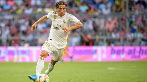 FILED - 30 July 2019, Munich: Real Madrid's Luka Modric in action during the Audi Cup semi-final soccer match between Real Madrid and Tottenham Hotspur at the Allianz Arena. Photo: Matthias Balk/dpa.