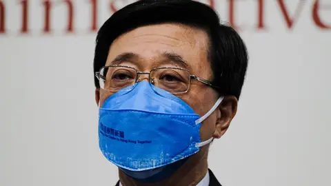 08 May 2022, China, Hong Kong: Hong Kong Chief Executive-elect John Lee Ka-Chiu attends a press conference after being elected at the Exhibition and Convention Centre. Photo: Keith Tsuji/ZUMA Press Wire/dpa.