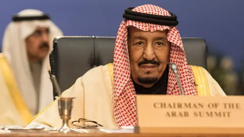 FILED - 24 February 2019, Egypt, Sharm El-Sheikh: Saudi King Salman bin Abdulaziz Al Saud attends the first plenary session of the 2019 European Union (EU) and League of Arab States (LAS) summit at the Sharm El Sheikh convention center. Saudi Arabia’s 86-year-old King Salman was admitted to a hospital for unspecified medical tests, the official Saudi Press Agency SPA reported on Sunday. Photo: Oliver Weiken/dpa.