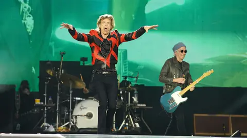 09 June 2022, United Kingdom, Liverpool: Singer Mick Jagger of the English rock band Rolling Stones performs onstage during a concert at Anfield Stadium as part of the band's European tour. Photo: Peter Byrne/PA Wire/dpa.