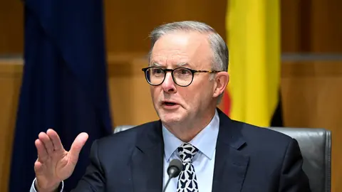 17 June 2022, Australia, Canberra: Australian Prime Minister Anthony Albanese speaks to the media during a press conference at Parliament House in Canberra. Photo: Lukas Coch/AAP/dpa.