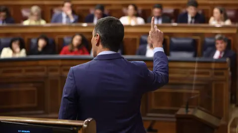 22 June 2022, Spain, Madrid: Spanish Prime Minister Pedro Sanchez, speaks during a plenary session at the Spanish Congress of Deputies. Photo: Eduardo Parra/EUROPA PRESS/dpa.