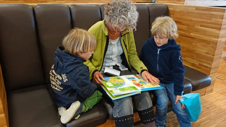 Grandmother children old grandchildren kids