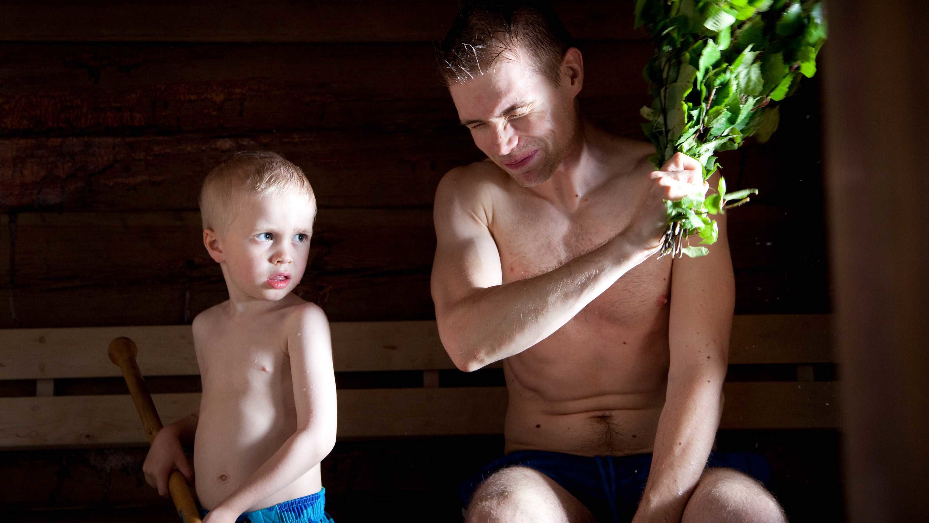 Sauna father and son