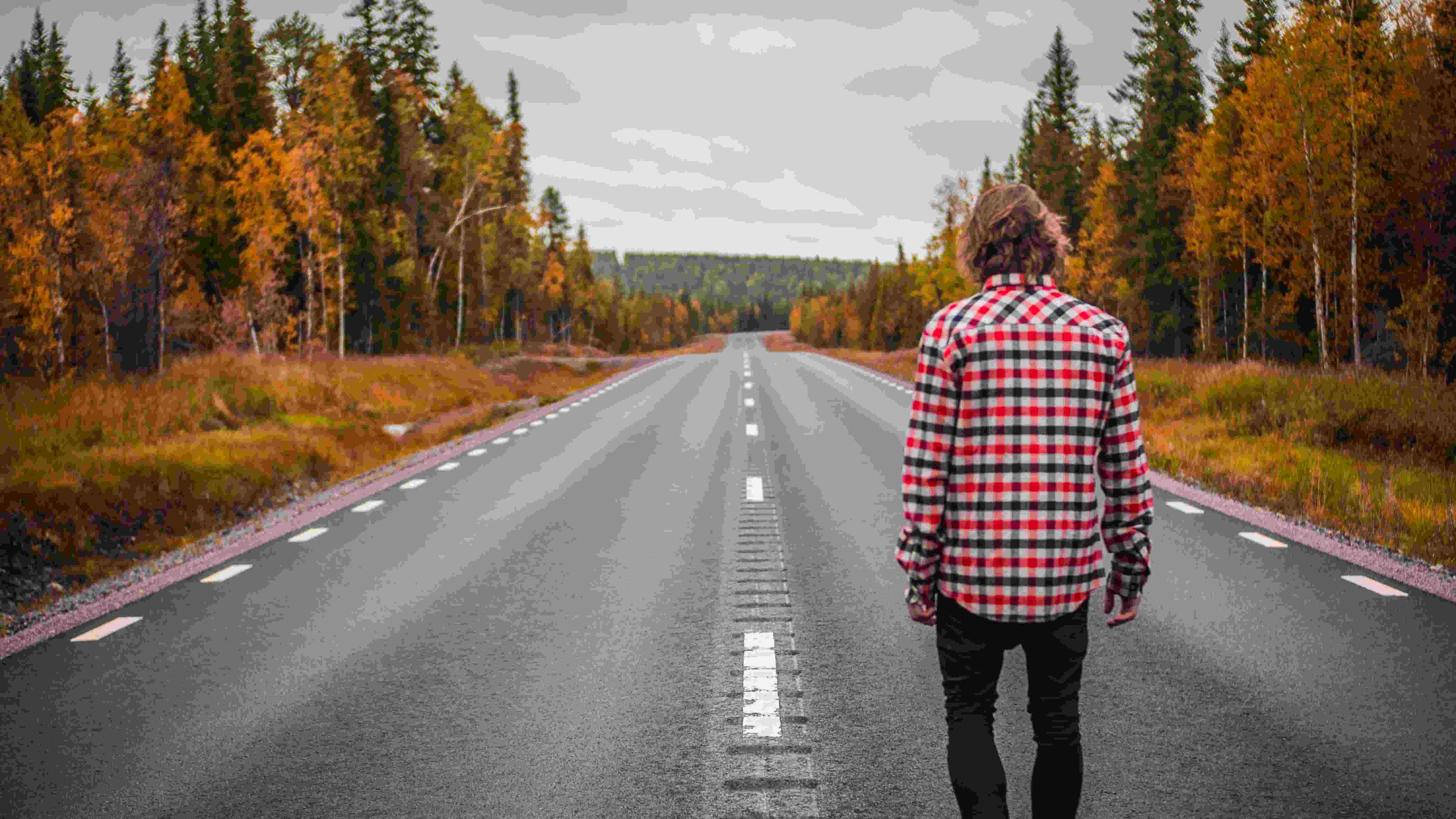 Man road finland by Andreas Wagner
