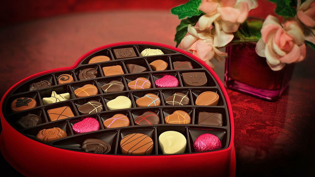 Chocolate box heart Valentine