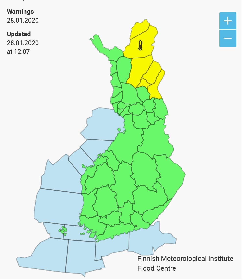 Warnings in Lapland for extreme cold temperatures