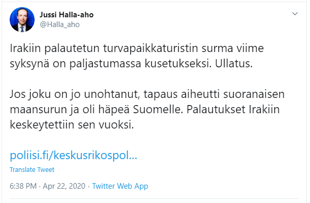 Halla-Aho-Twitter