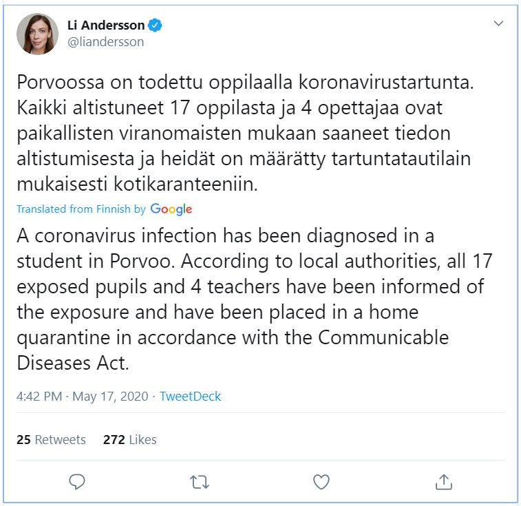 Tweet-Li-Andersson-Porvoo