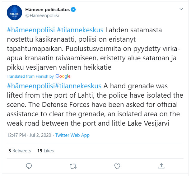 Häme-Police-Department-tweet