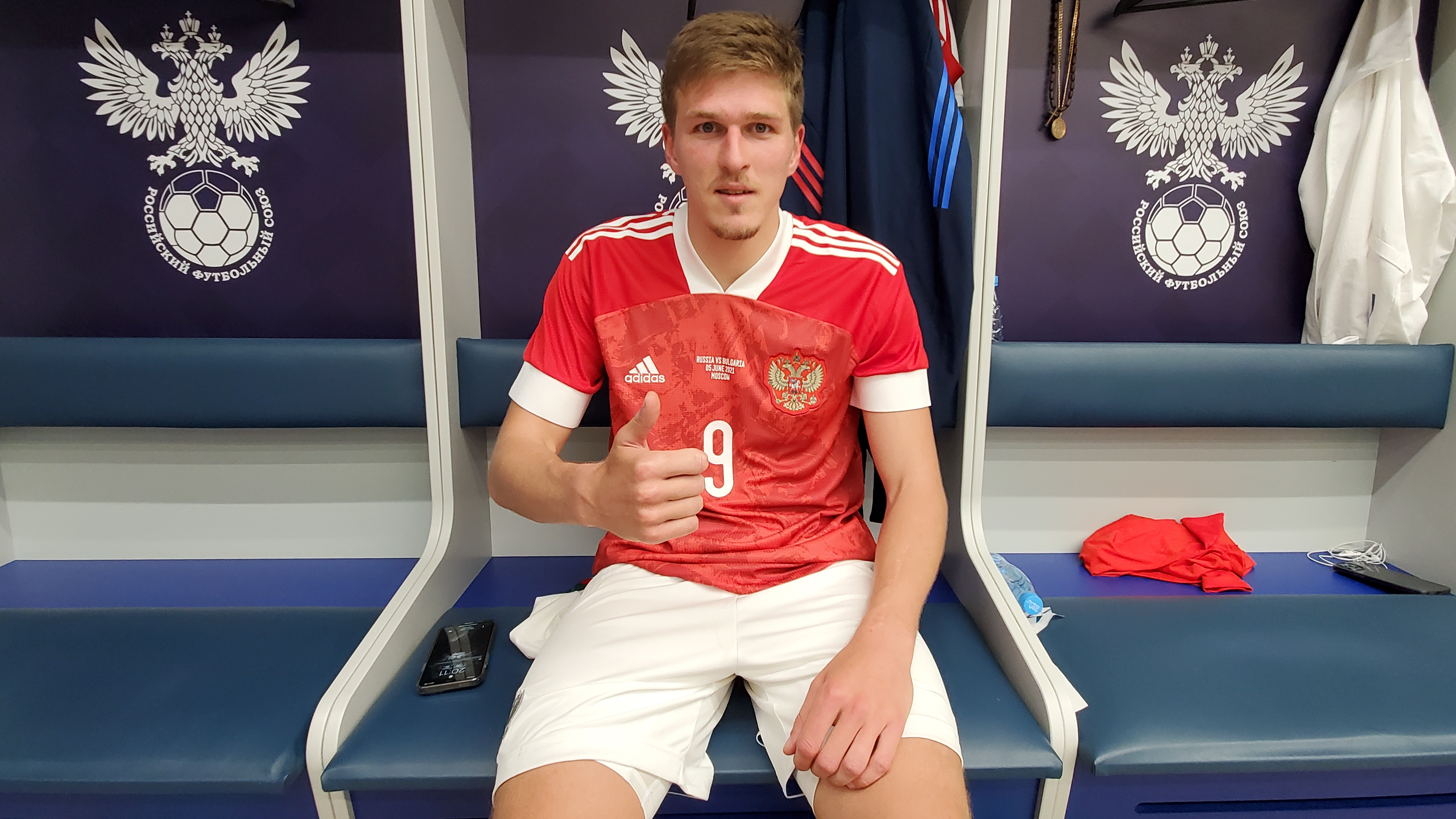Russia's striker Aleksandr Sobolev. Photo: Twitter/@Team Russia.