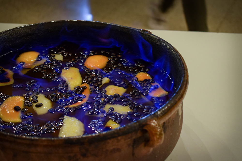 Typical Galician Queimada, made with fire-burnt brandy. Photo: Pablo Morilla.